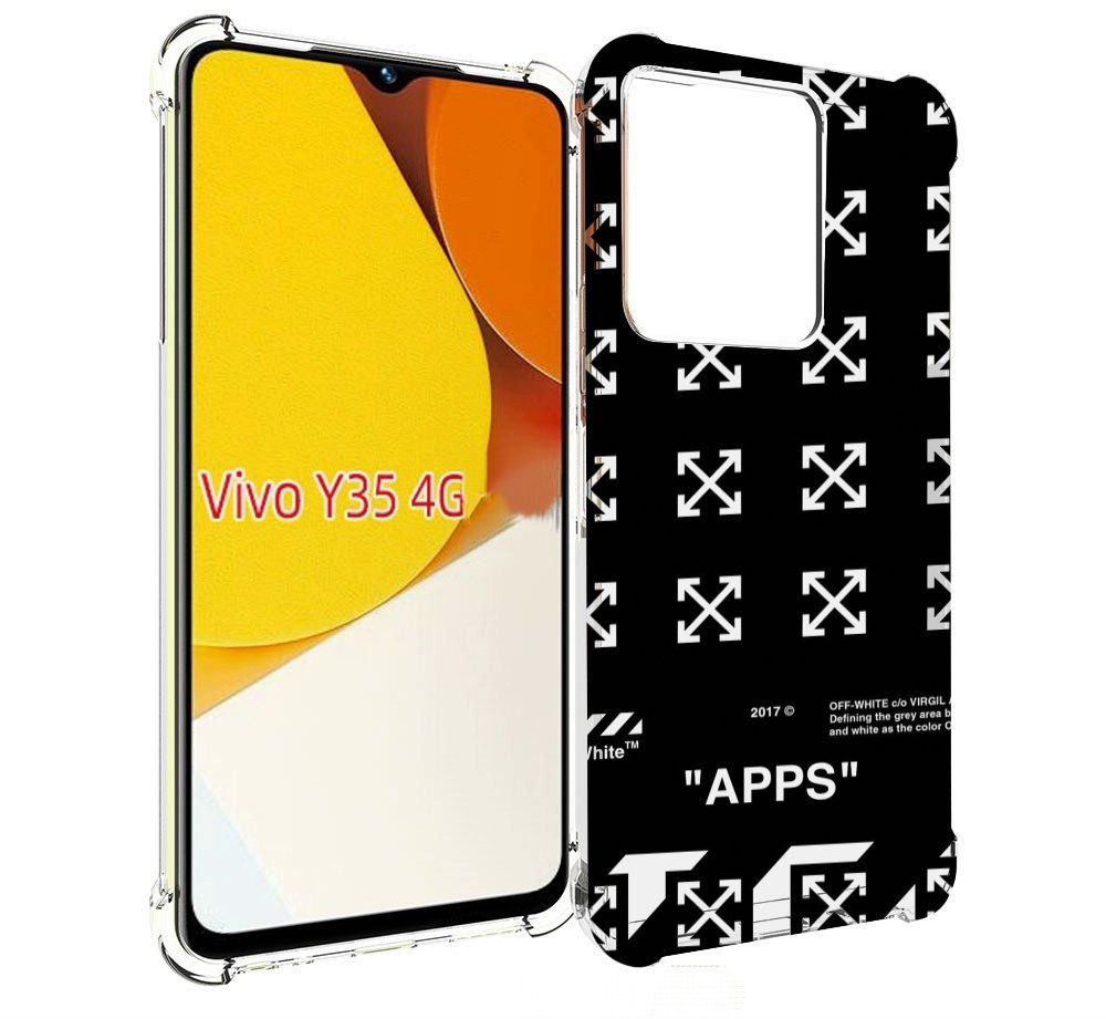 Чехол MyPads оф-вайт-значки для Vivo Y35 4G 2022 / Vivo Y22