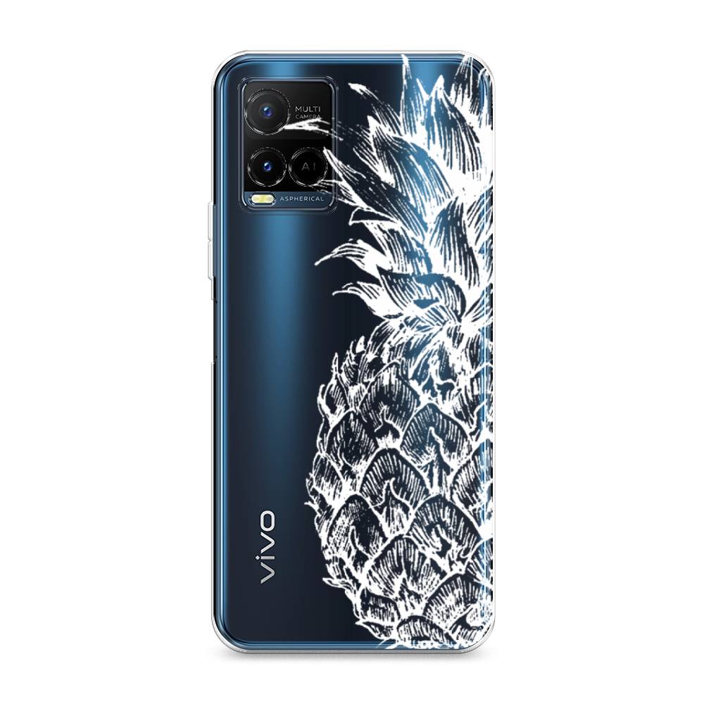 

Чехол Awog на Vivo Y21e "Ананас графика белая", Разноцветный, 266350-10