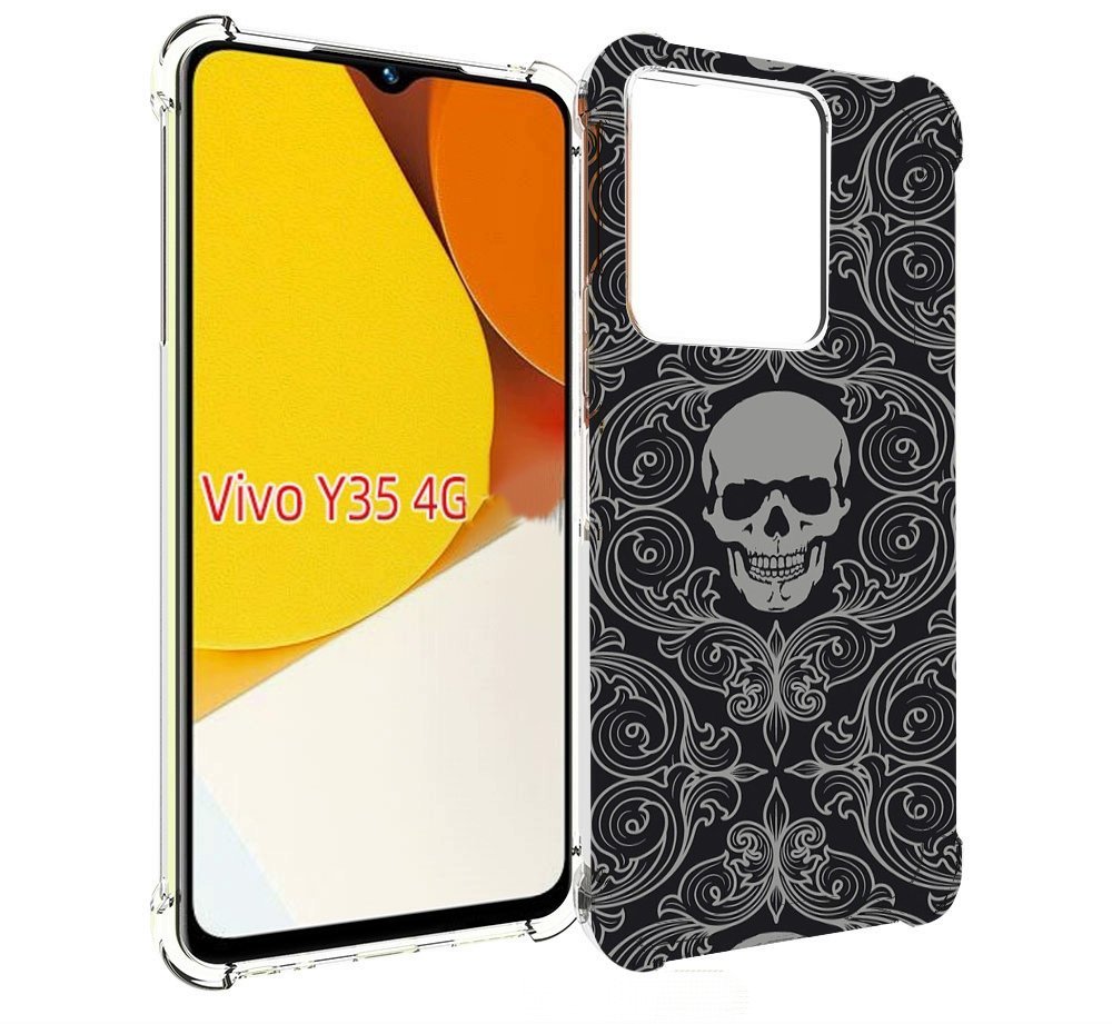 

Чехол MyPads орнамент-черепов для Vivo Y35 4G 2022 / Vivo Y22, Прозрачный, Tocco