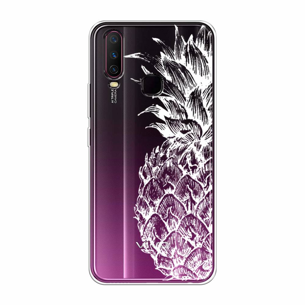

Чехол Awog на Vivo Y17/Y12 "Ананас графика белая", Разноцветный, 261750-10