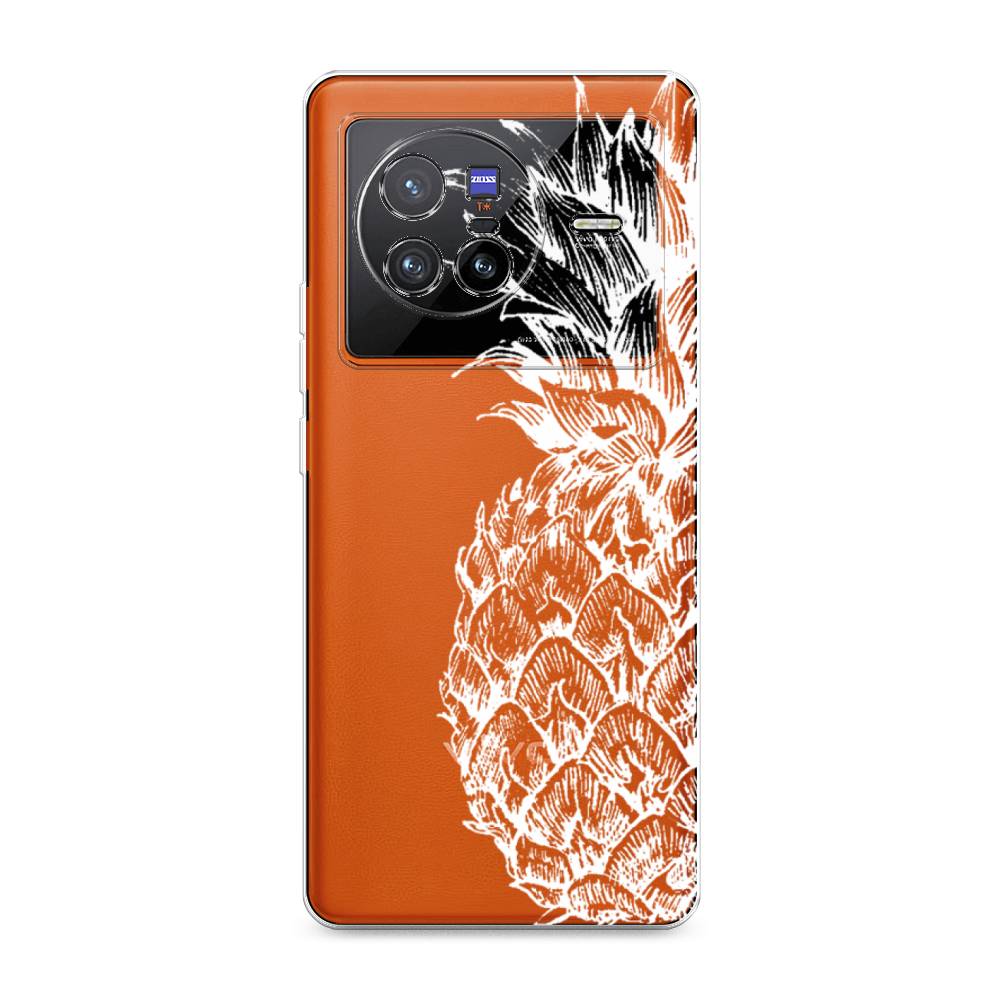 фото Силиконовый чехол "ананас графика белая" на vivo x80 awog