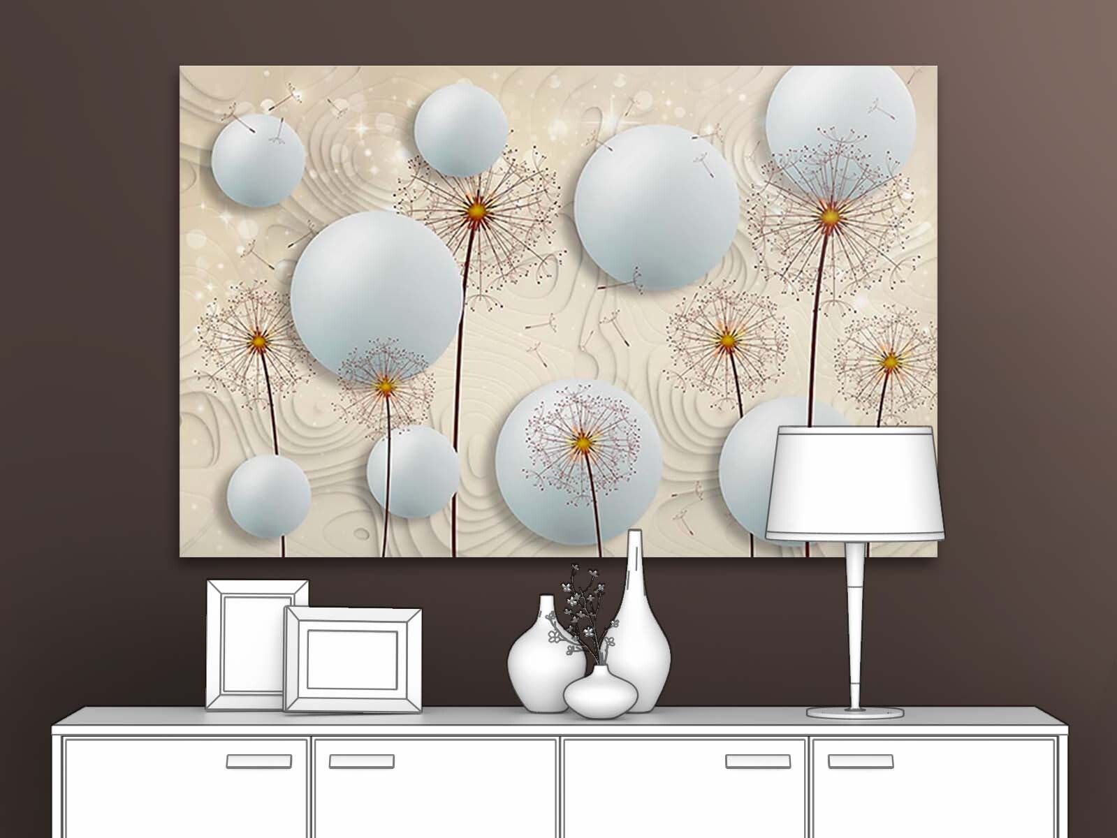 

Картина на стену для интерьера ПЕРВОЕ АТЕЛЬЕ "Шары с одуванчиками" 115х76 см, Шары с одуванчиками