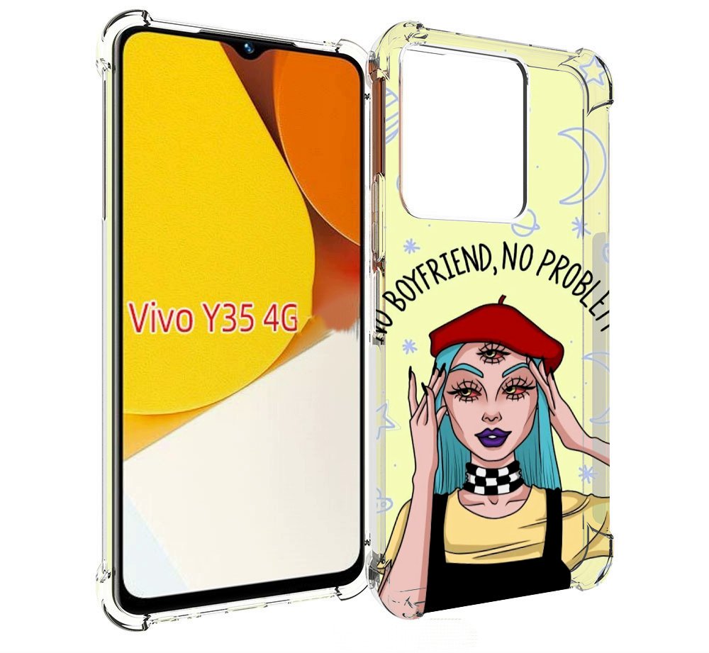 

Чехол MyPads нет-проблем-нет-мужчин женский для Vivo Y35 4G 2022 / Vivo Y22, Прозрачный, Tocco