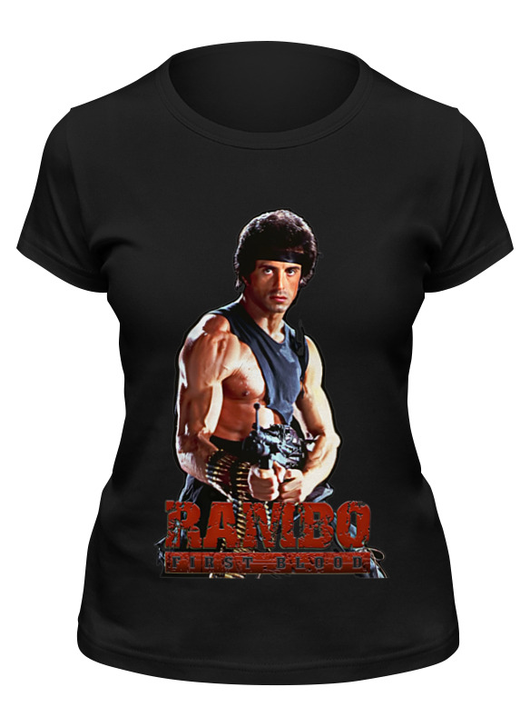 

Футболка женская Printio Rambo черная S, Черный, Rambo