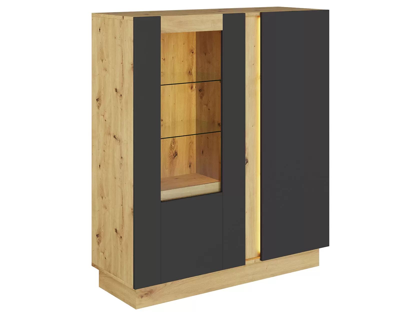 

Комод Первый Мебельный Модо Дуб Артизан Черный матовый, Модо Черный