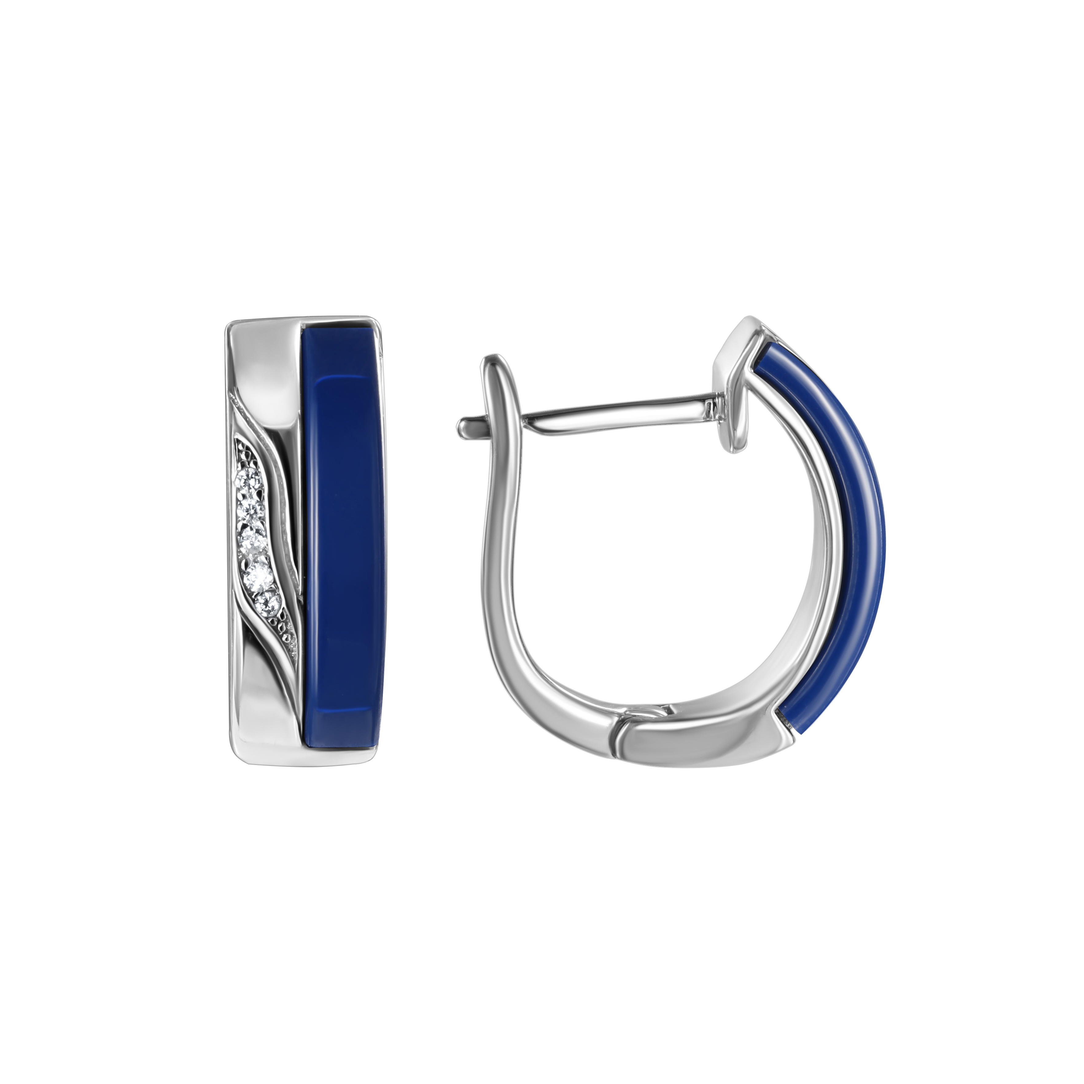 Серьги из серебра с керамикой/фианитом TEOSA CE-2519