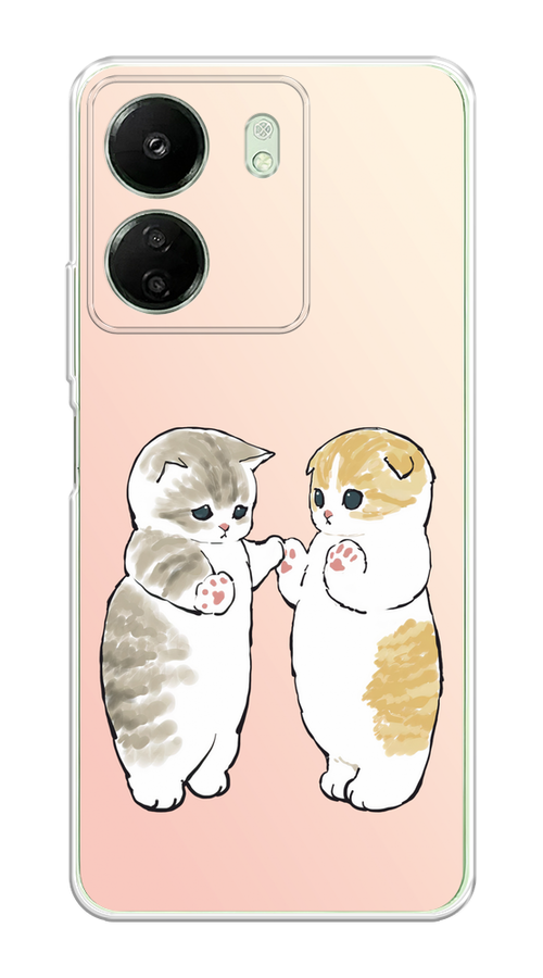 

Чехол на Xiaomi Redmi 13C/Poco C65 "Пухлые котики", Розовый;бежевый;серый, 320550-1