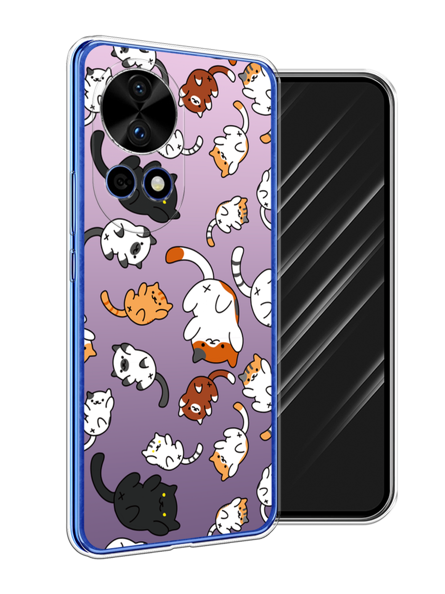 

Чехол Awog на Huawei Nova 12 Pro "Котопад", Фиолетовый;белый, 6123150-1