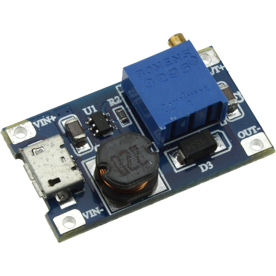 

Преобразователь напряжения повышающий DC-DC до 28V (MT3608) microUSB(G)