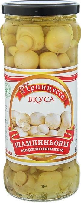 

Грибы Принцесса вкуса шампиньоны маринованные