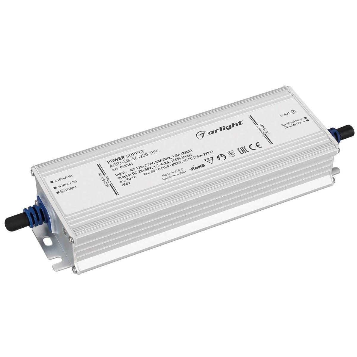 

Блок питания Arlight ARPJ-LG-564200-PFC (150W, 25-56V, 1.7-4.2A) 043361, 043361