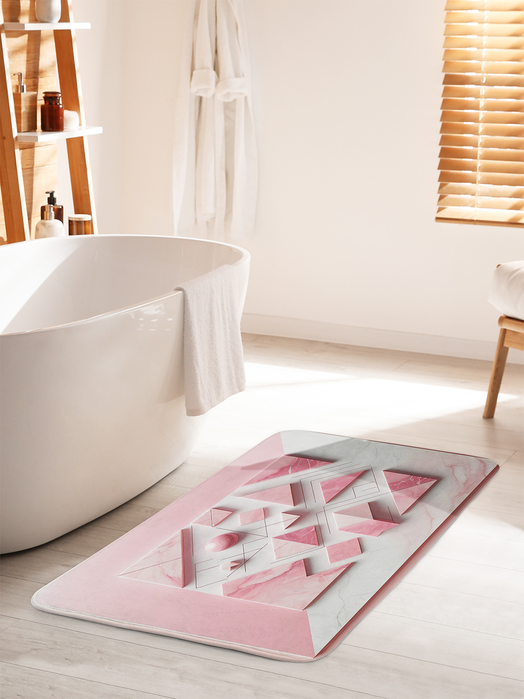 

Коврик для ванной туалета душа JoyArty "Фигуры в объеме", bath_sd3081_60x100
