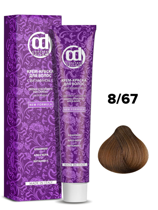 Краска для волос Constant Delight с витамином C 8/67 светло-русый шоколадно-медный 100 мл масло для волос pantene восстановление кератина с витамином е 100 мл