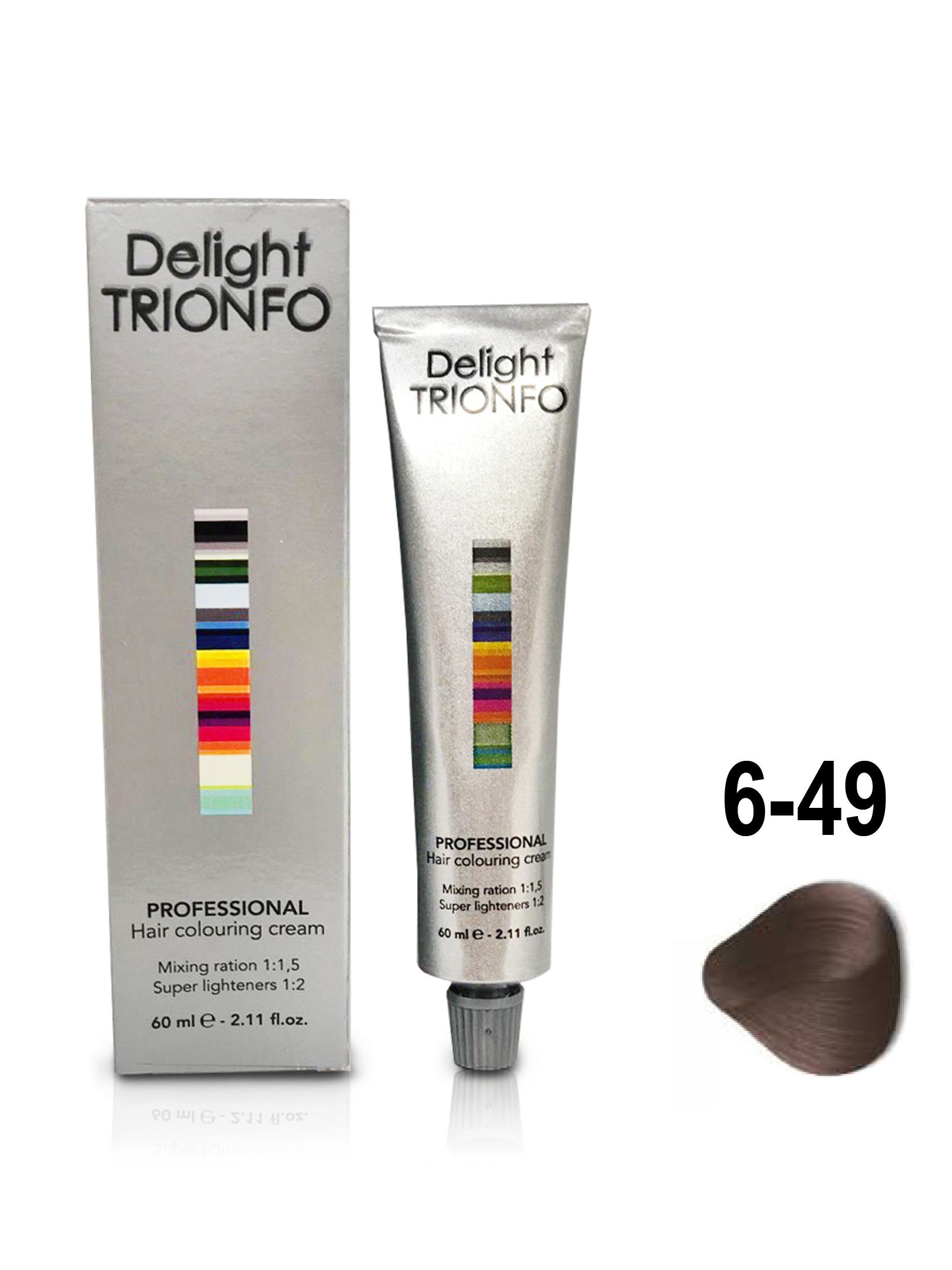 Краска для волос Constant Delight Trionfo 6-49 Темный русый бежевый фиолетовый 60 мл крем краска для волос lisap 66 88 интенсивный фиолетовый темный блондин 60 мл