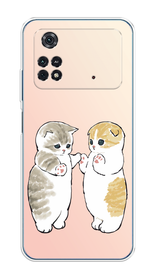 

Чехол на Poco M4 Pro 4G "Пухлые котики", Розовый;бежевый;серый, 313050-1