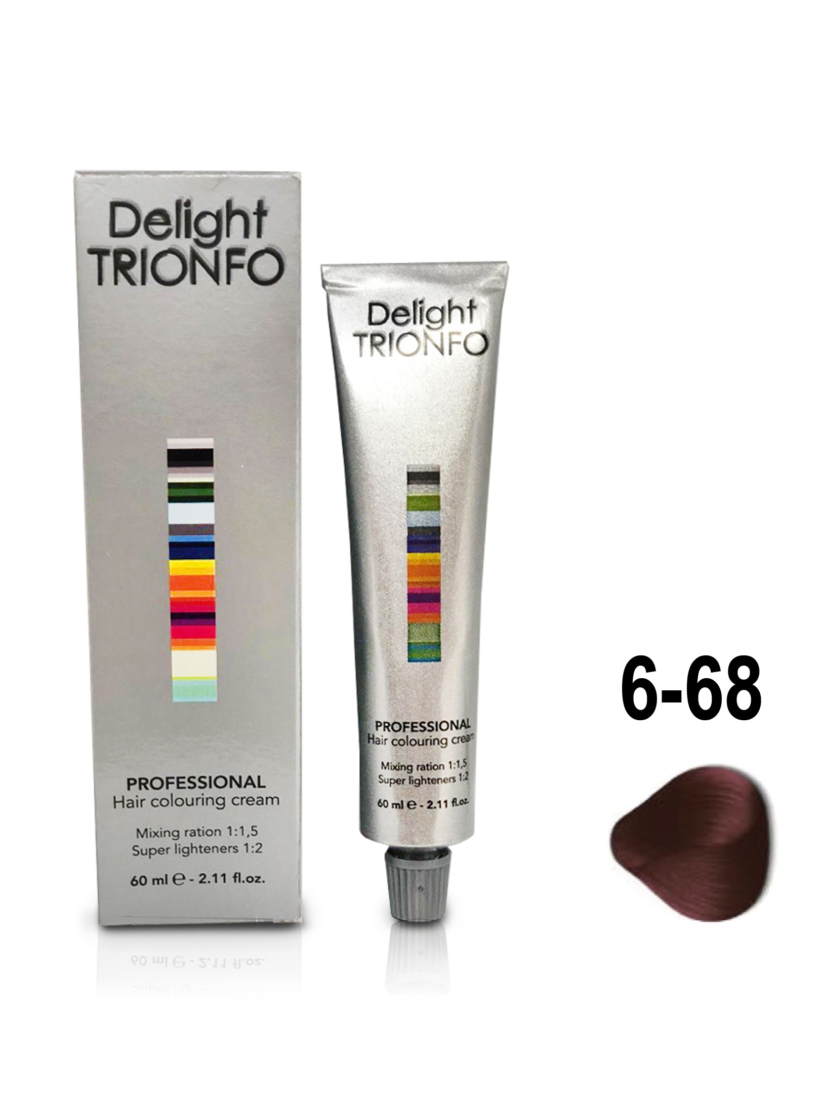 Краска для волос Constant Delight Trionfo 6-68 Темный русый шоколад красный 60 мл крем краска colorevo 84451 4 51 каштановый темный шоколад используется в концептуальных оттенках 100 мл каштановый