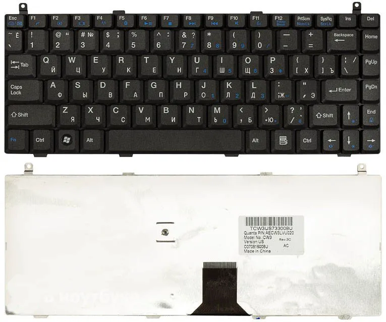 Клавиатура для ноутбуков Lenovo F30, F30A, F30L, F30M Series, p/n: AECW32VU020 CW3, C07081