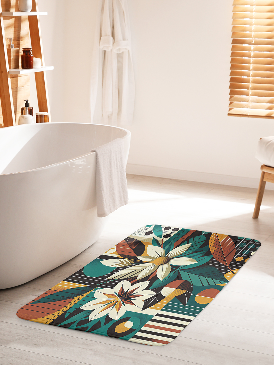 

Коврик для ванной туалета душа JoyArty "Ромашка и листочки", bath_sd3032_60x100