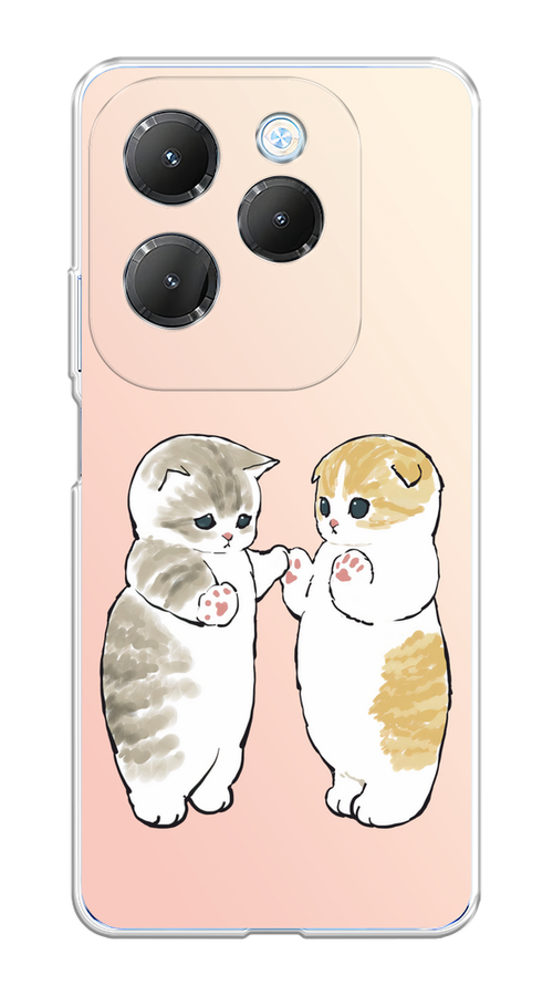 

Чехол на Infinix HOT 40/40 Pro "Пухлые котики", Розовый;бежевый;серый, 3105350-1