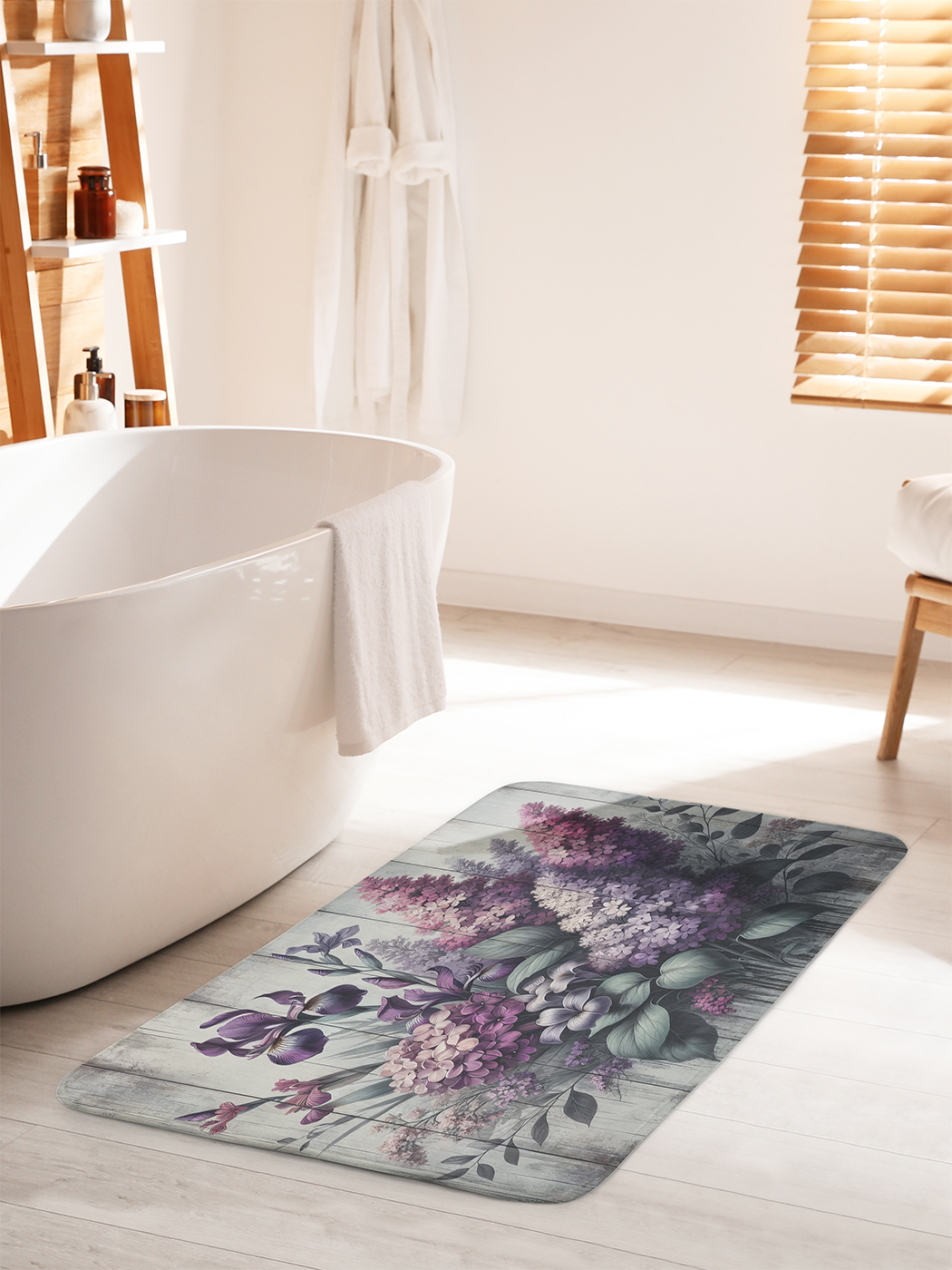 

Коврик для ванной туалета душа JoyArty "Сирень на досках", bath_sd3023_60x100