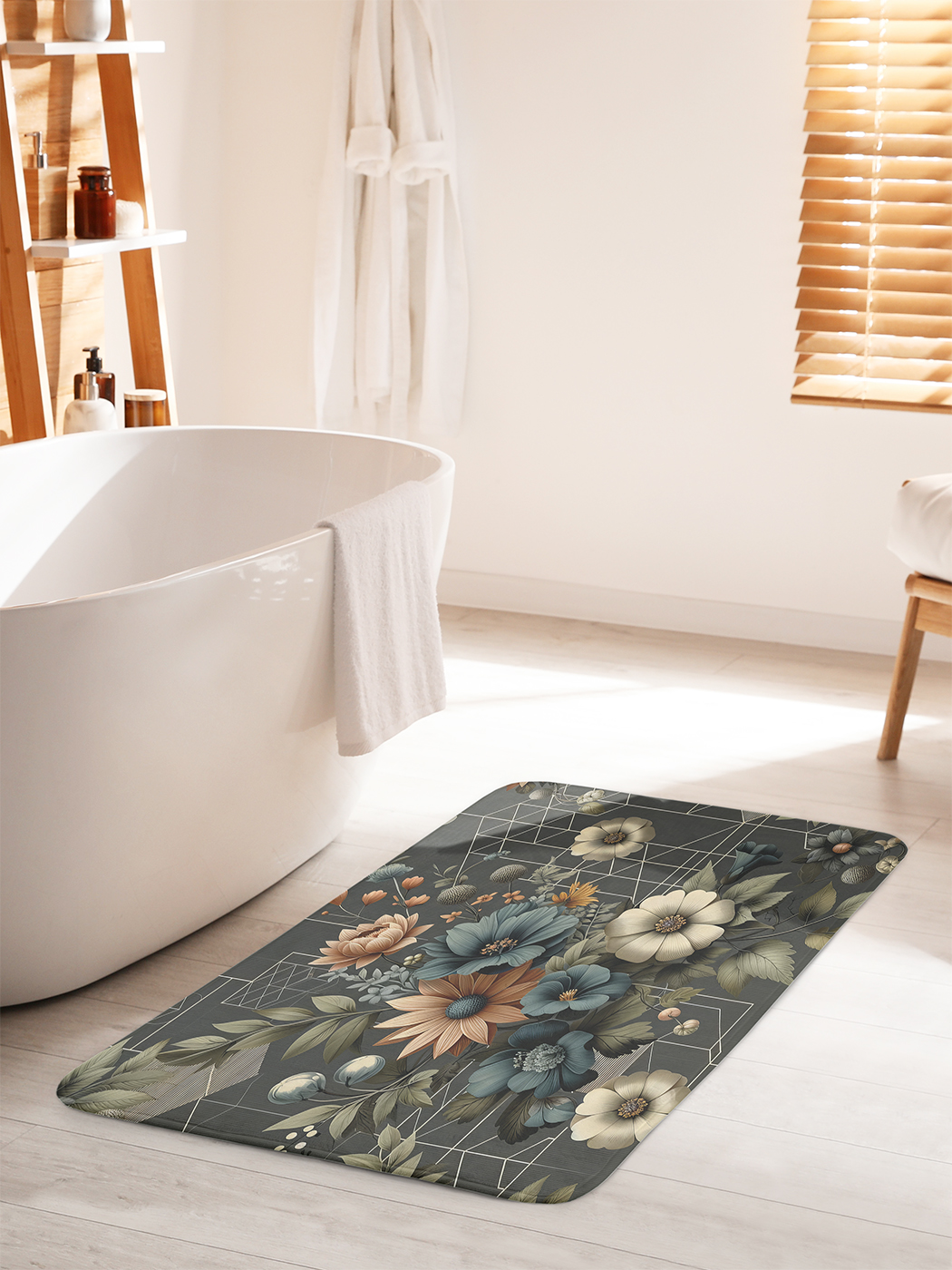 

Коврик для ванной туалета душа JoyArty "Цветы на фоне", bath_sd2985_60x100