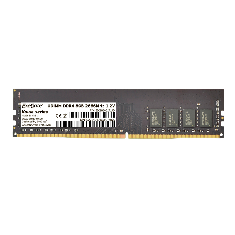 Оперативная память ExeGate EX283082RUS , DDR4 1x8Gb, 2666MHz