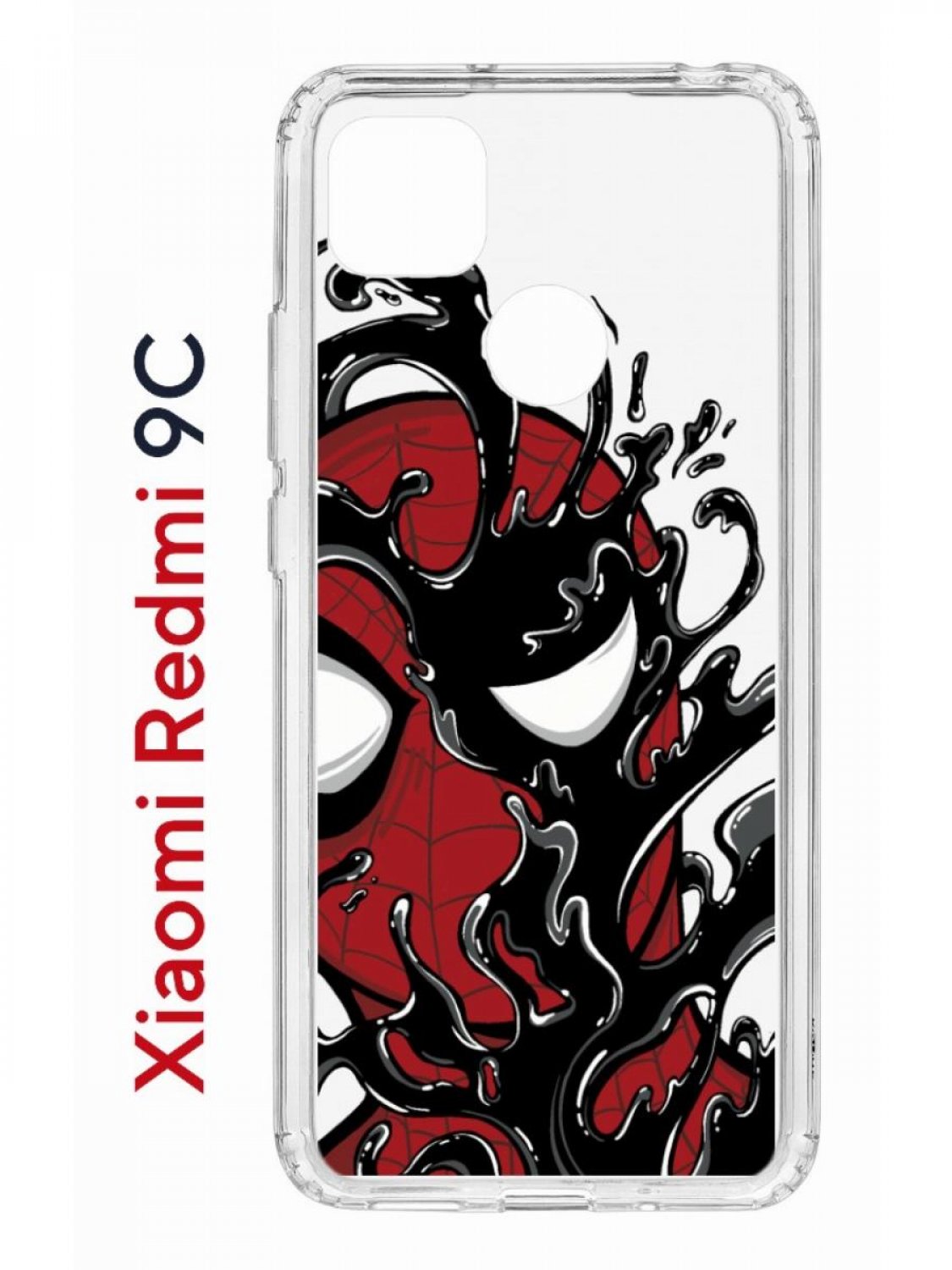 фото Чехол на redmi 9c kruche print spider-man-venom,противоударный бампер с защитой камеры кruче