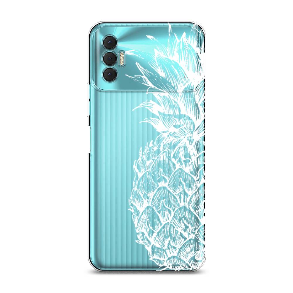 

Чехол Awog на Tecno Spark 8P "Ананас графика белая", Разноцветный, 301450-10