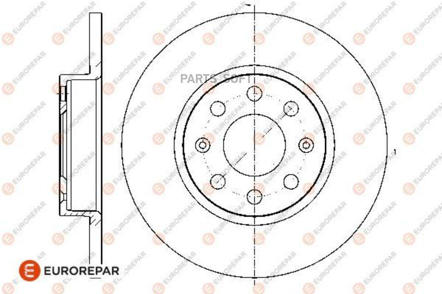 

EUROREPAR Диск тормозной FIAT GRANDE PUNTO 05, OPEL CORSA D 06, rear, D=257 x 12