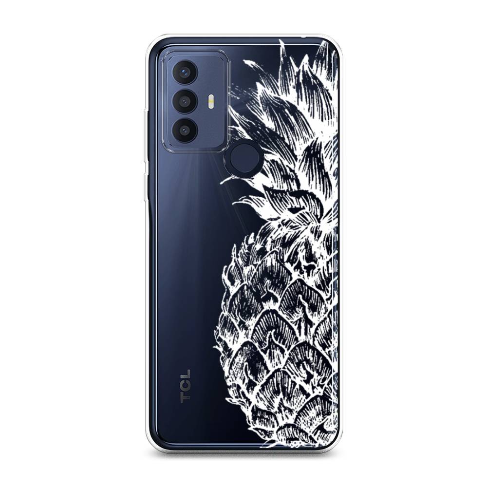 

Чехол Awog на TCL 30E/30 SE/305/306 "Ананас графика белая", Разноцветный, 290450-10