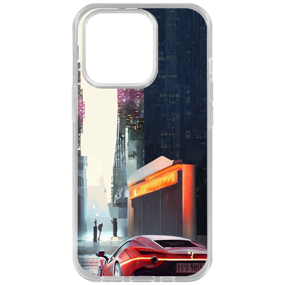 

Чехол-накладка Krutoff Clear Case Сити для iPhone 14 Pro, Прозрачный