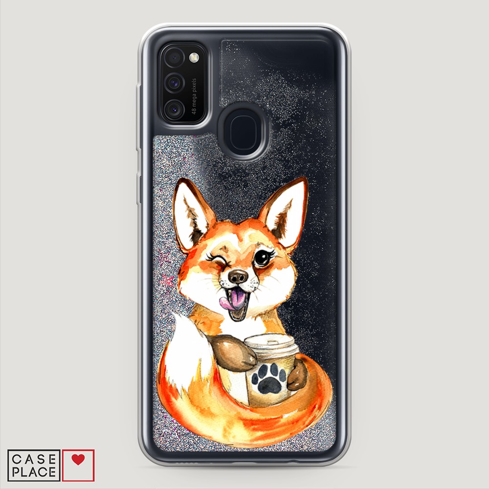 

Чехол Awog на Samsung Galaxy M30s "Подмигивающая лиса с кофе", Разноцветный, 29891-1