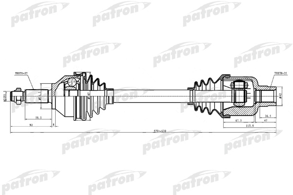 

Приводной вал PATRON PDS0309