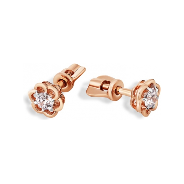 

Серьги из красного золота с фианитом Carlin 2000305, 2000305
