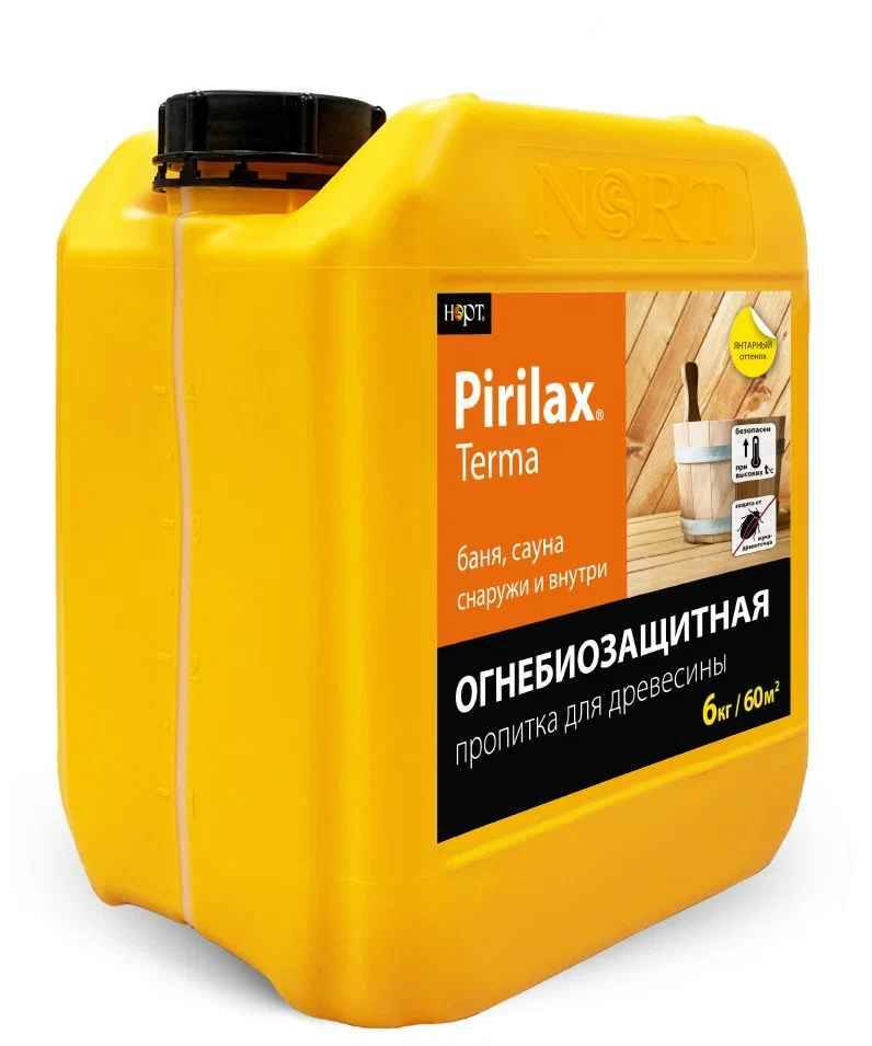 Pirilax Terma 6кг, огнезащита, антисептик для древесины при высоких температурах до 20 лет