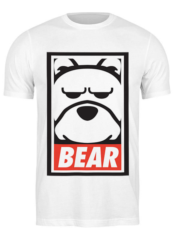 

Худи мужское Printio Мишка (bear, obey) белое S, Белый, Мишка (bear, obey)