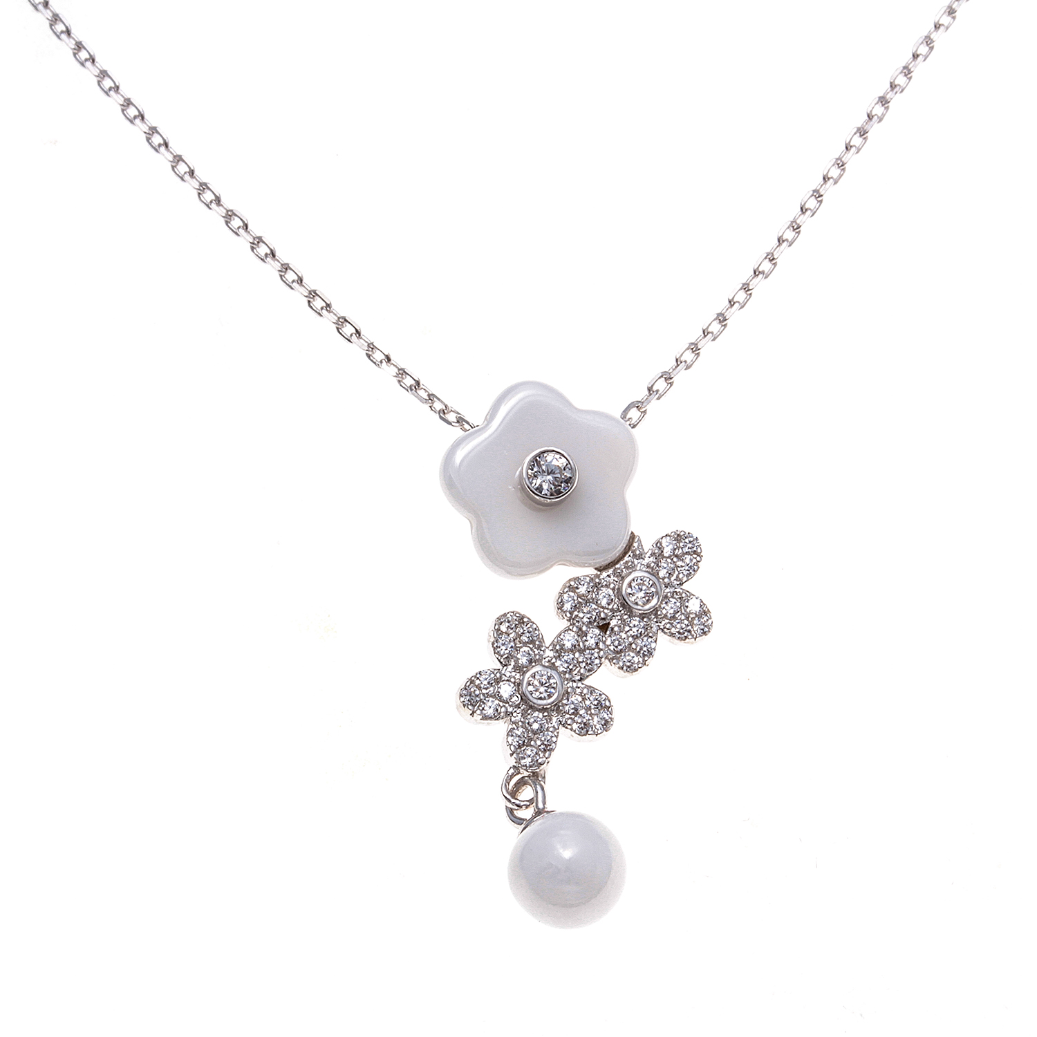 

Колье из серебра с керамикой 40 см TEOSA ZCN-2247-W, ZCN-2247-W