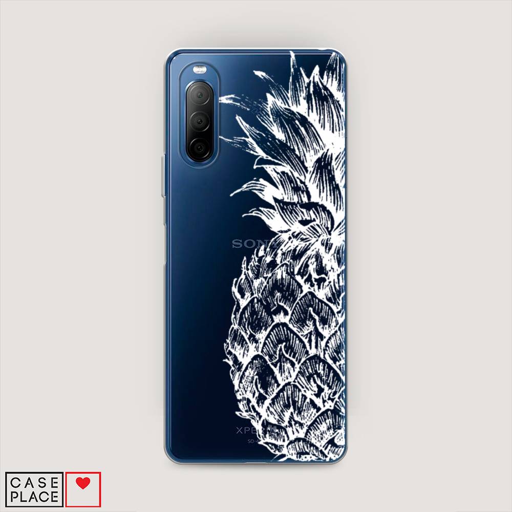

Чехол Awog на Sony Xperia 10 II "Ананас графика белая", Разноцветный, 54650-10