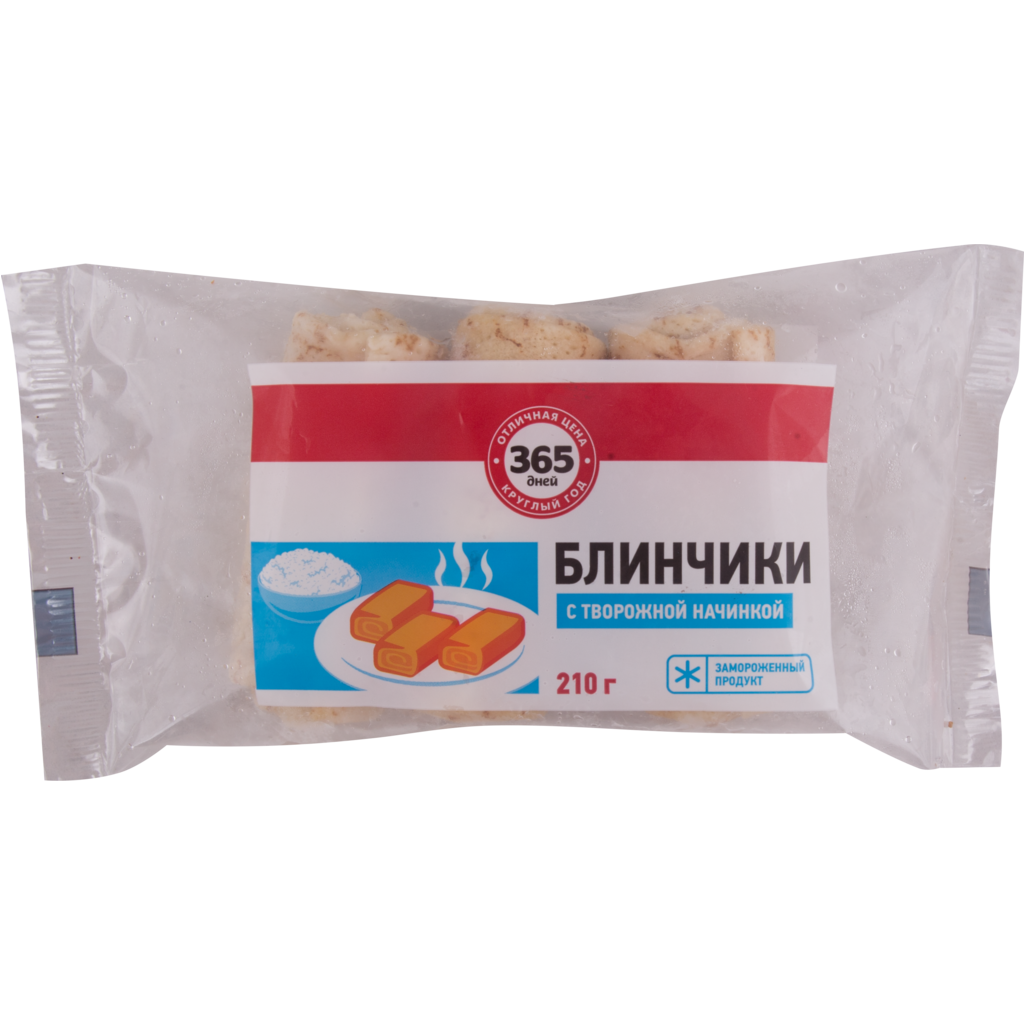 

Блинчики 365 дней с творожной начинкой замороженные
