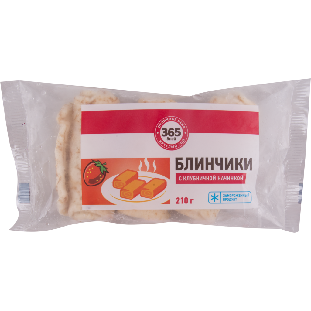 

Блинчики 365 дней с клубничной начинкой замороженные