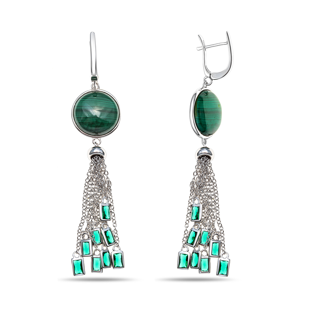 

Серьги из серебра с малахитом TEOSA SE1770-1, SE1770-1