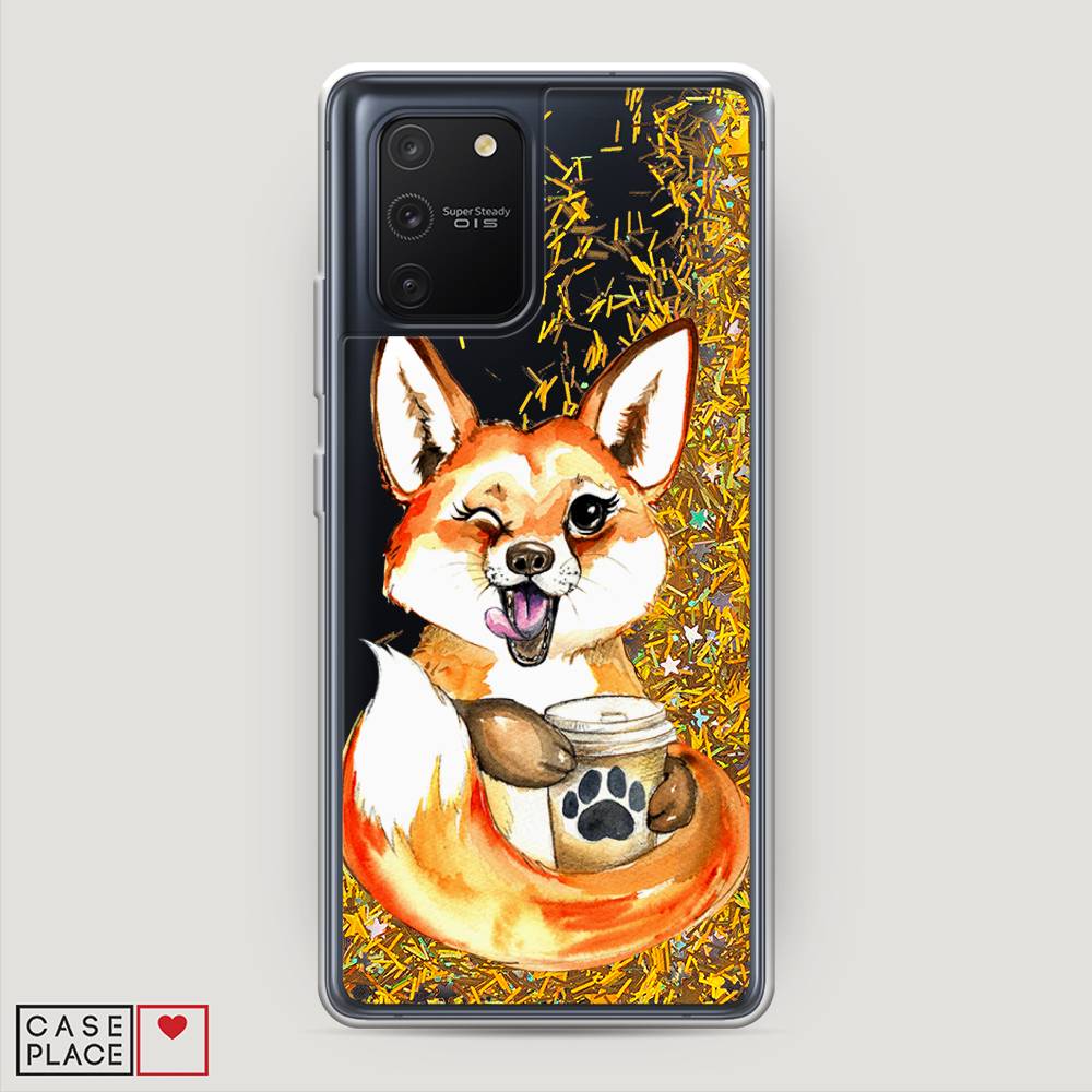 

Чехол Awog на Samsung Galaxy A91/S10 Lite "Подмигивающая лиса с кофе", Разноцветный, 29990-1