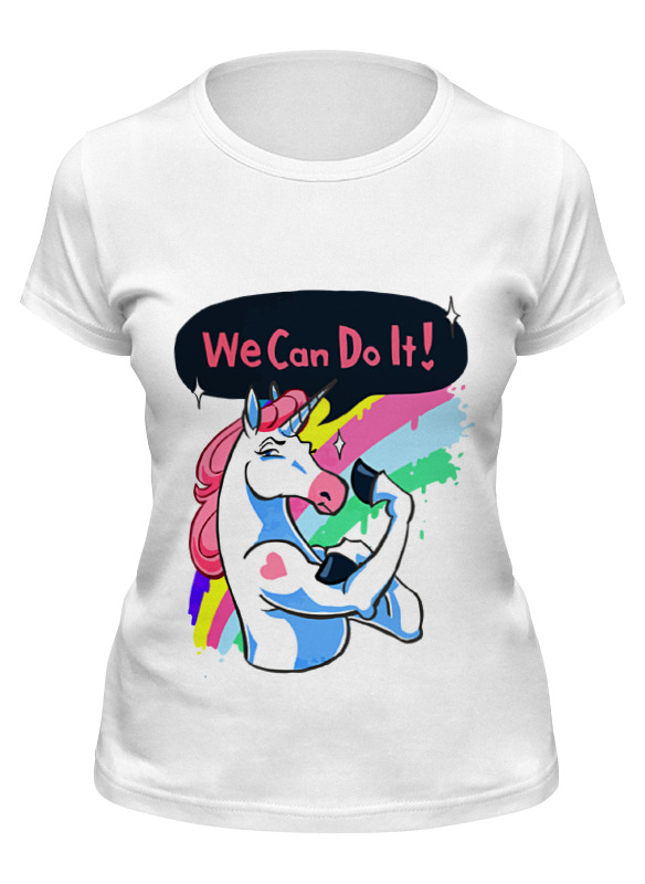 

Футболка мужская Printio We can do it! (unicorn) белая S, Белый, We can do it! (unicorn)