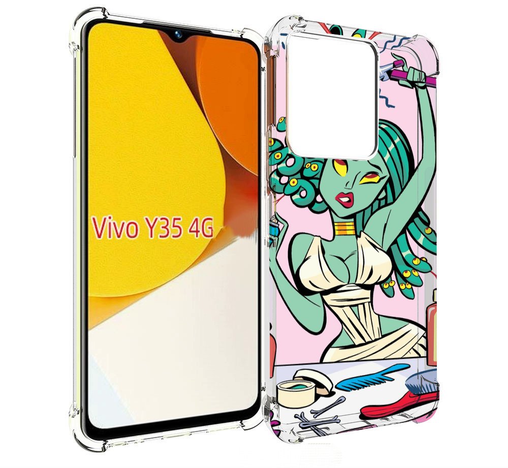 

Чехол MyPads медуза расчесывается женский для Vivo Y35 4G 2022 / Vivo Y22, Прозрачный, Tocco