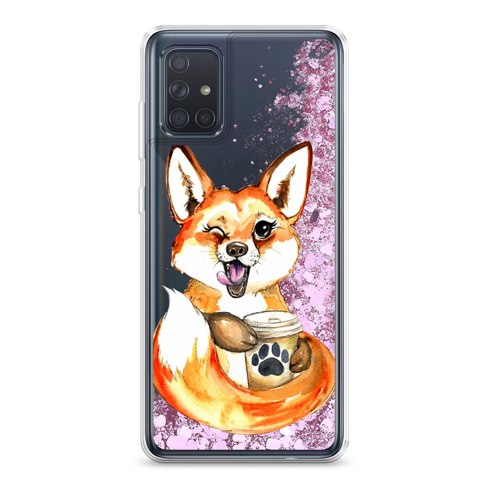 

Чехол Awog на Samsung Galaxy A71 4G "Подмигивающая лиса с кофе", 29094-1