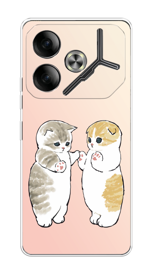 

Чехол на Tecno Pova 6 "Пухлые котики", Розовый;бежевый;серый, 305350-1