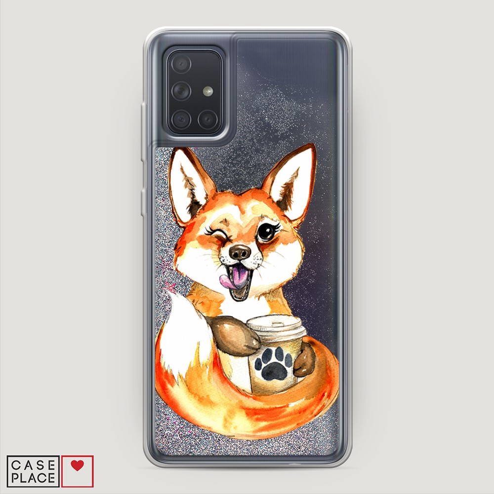 

Чехол Awog на Samsung Galaxy A71 4G "Подмигивающая лиса с кофе", Разноцветный, 29091-1