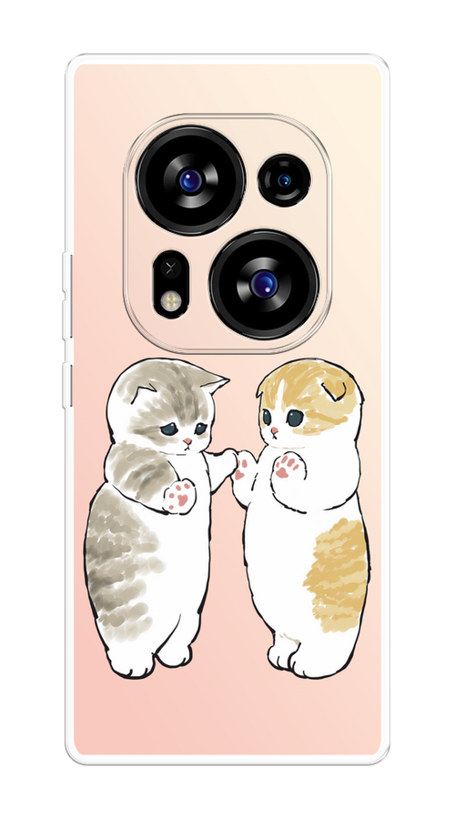 

Чехол на Tecno Phantom X2/X2 Pro "Пухлые котики", Розовый;бежевый;серый, 303250-1