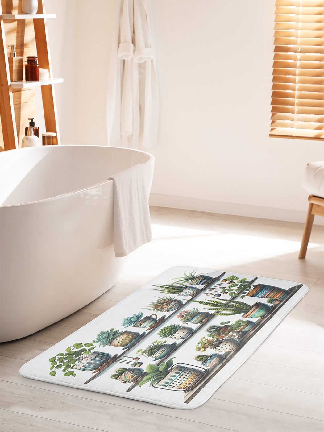 

Коврик для ванной туалета душа JoyArty "Растения на полке", bath_sd2918_60x100