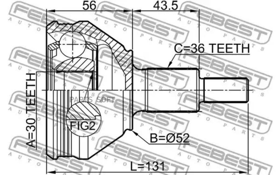 

FEBEST Шрус наружный 30x52x36 FEBEST 2310-PV